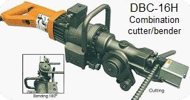 Click here for more about the DBC-16H portable rebar cutter and rebar bender